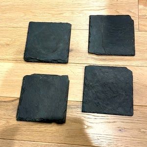 Set of 4 Black Slate Coasters